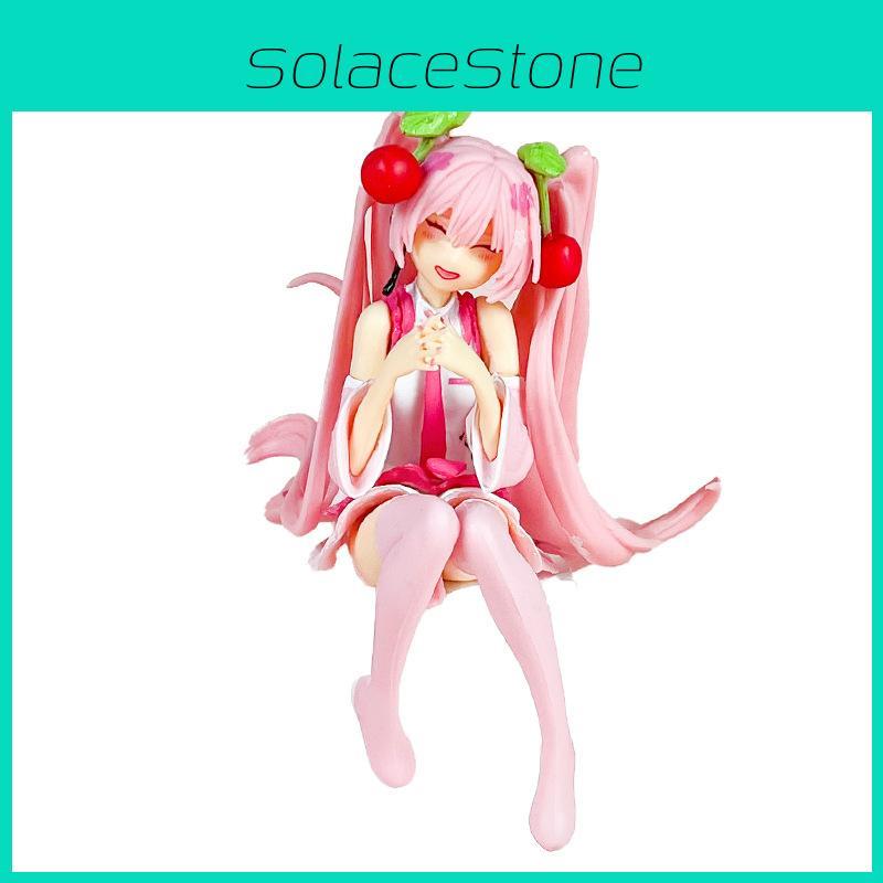 Sitting Posture Hatsune Miku Pvc Model With Assembly Feature And Sakura Blossom Style For Fans And Decor