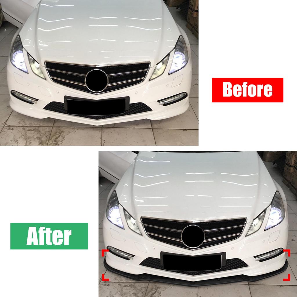 Para Mercedes Benz Clase E W207 C207 Coupé 2009-2012 Labio Divisor Spoiler Delantero Negro Mate Brillante Aspecto Fibra de Carbono