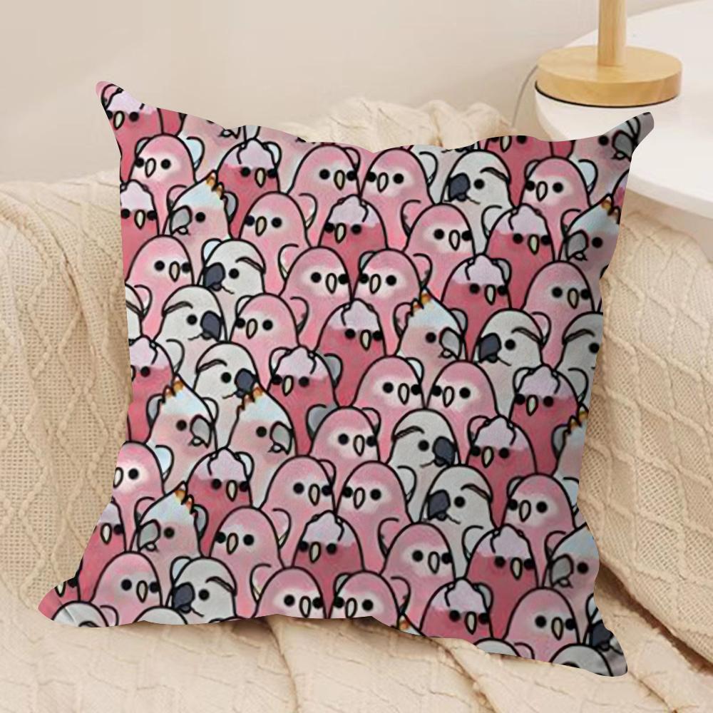 Cute Cockatiel Cushion Cover Silky Short Plush DoubleSided Printed Pillow Case for Sofa All Seasons Home Decor Gift