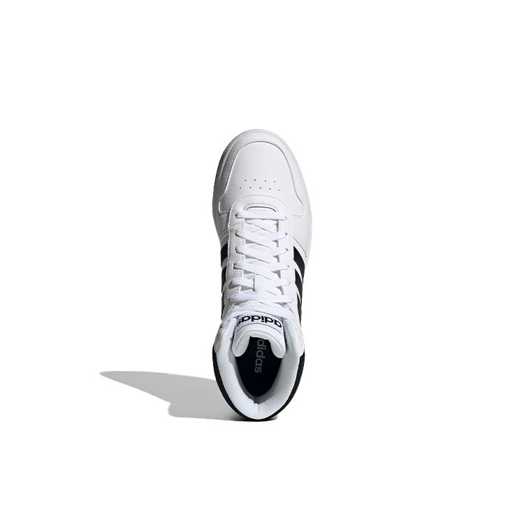 adidas Hoops 2.0 Mid 'White Black' (Unisex) Cloud White / Core Black / Core Black Skateboard Shoes FY8617