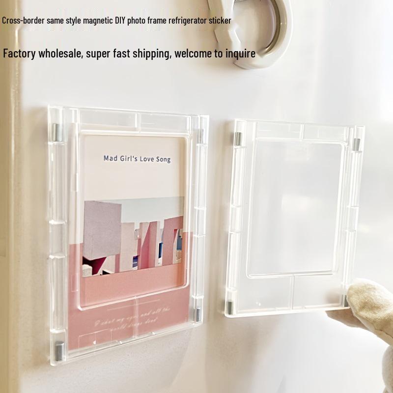 Instax Magnetic 3-inch Photo Frame & Decorative Refrigerator Pegboard Sticker Set