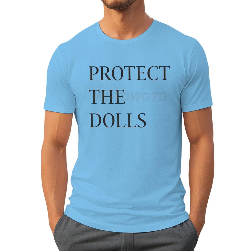 Hot Protect The Dolls Printed TShirts For Men Summer Short Sleeve Tee Shirts Round Neck T Shirt Casual Summer Men Clothes