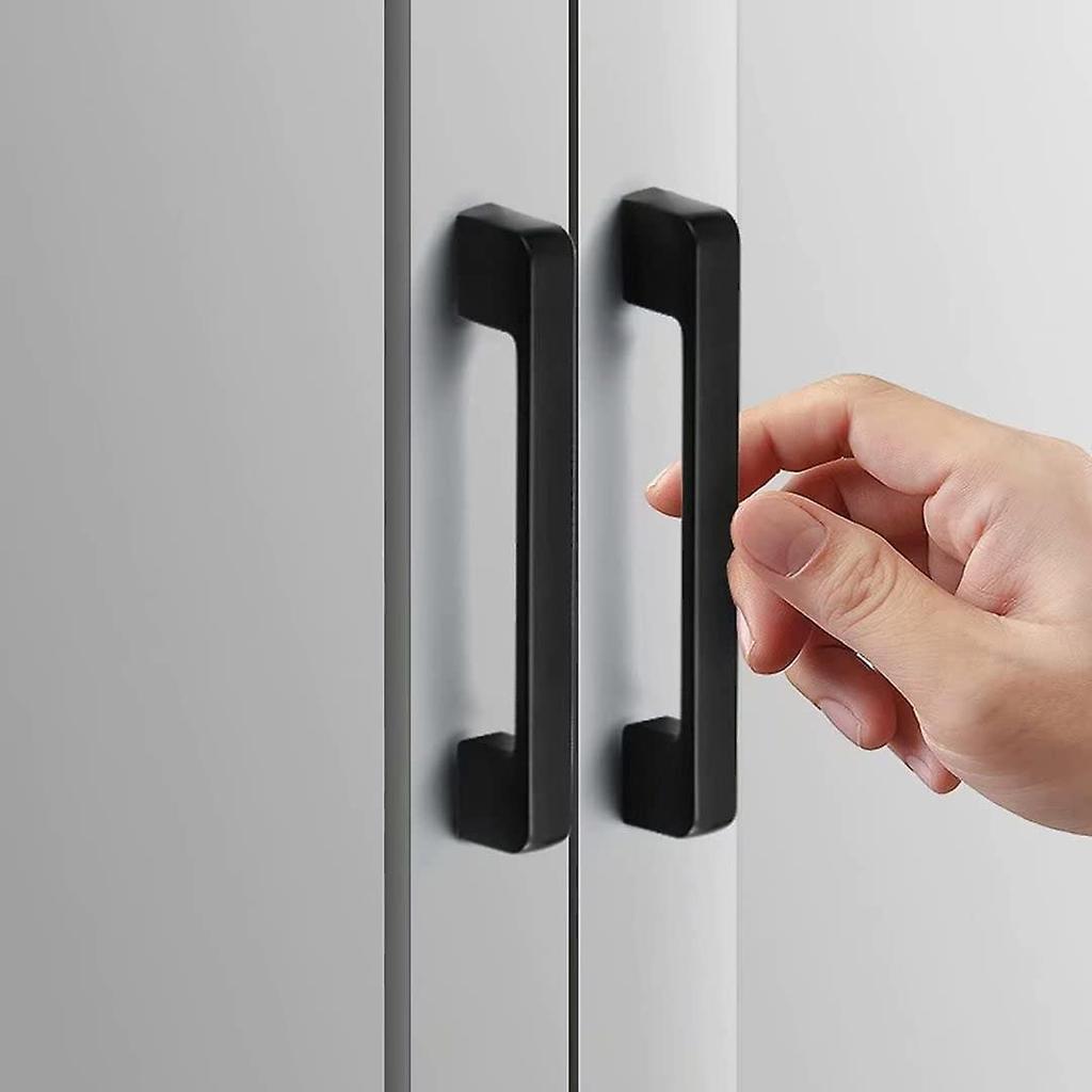 10pcs Black Zinc Alloy Door Pulls Handles T Bar Stick Kitchen Cupboard Hole Center 96mm ZeGoods