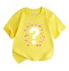 Kids Boys Girls 100% Cotton Crew Neck Short Sleeve T-Shirt, Cute Music Note Question Mark Pattern Casual Soft Breathable Tee Top for Daily Wear