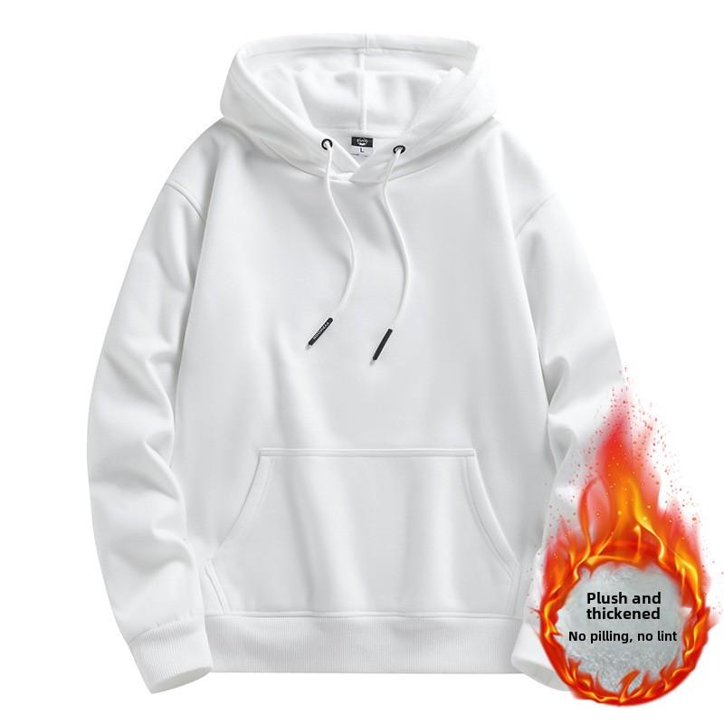 GMXIA men Spring and winter youth plus fleece thickened men's fleece hoodie hoodie wear jacket men's pullover coat