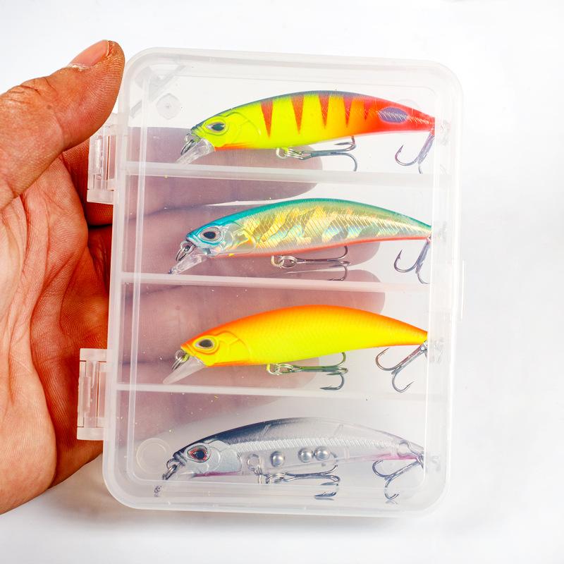 4g 6.8cmLong-range lure fishing bait4Boxed Minnow Bionic Lure with Rattle Beads, Hard Bait for Casting, Vibrating Sinking Lure f 4g 6.8cm