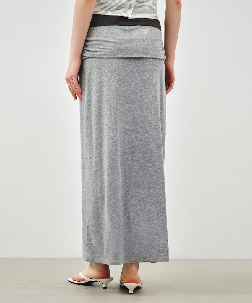 MONGDOL Foldable Banding Long Skirt Gray Mdsk034Gray