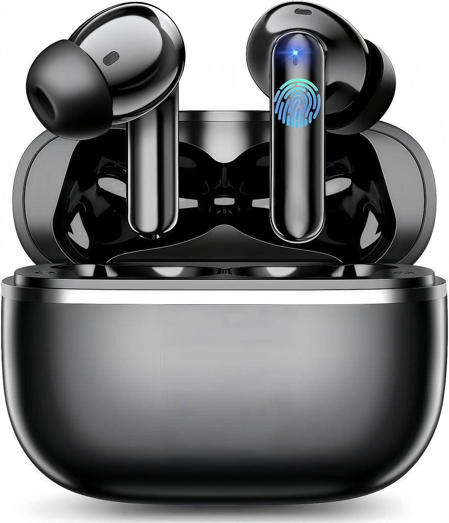 Bluetooth Wireless Earbuds Acoustic Technology Bluetooth Earbuds with Automatic Instant Touch Compact Design for and Web Conferencing [2025 Model]