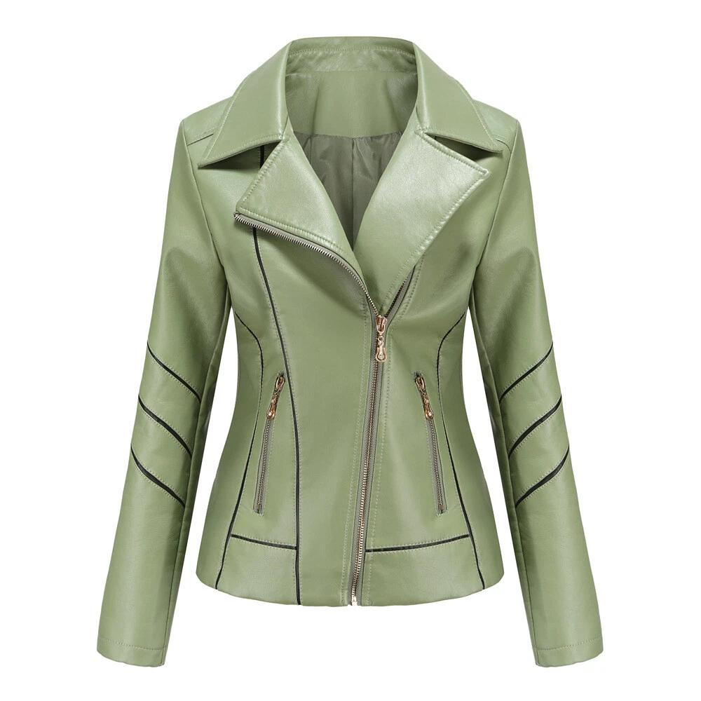 Leather Women's Pu Short Coat Jacket Motorcycle Jacket Women's New Style