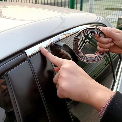 10MM Universal Car Self Adhesive Side Door Chrome Strip Styling Moulding Decoration Bumper Protector Trim Tape DIY Car
