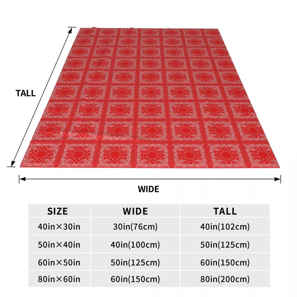 Bandana In Red White Blanket Soft Warm Flannel Throw Blanket Bedspread for Bed Living room Picnic Travel Home Sofa