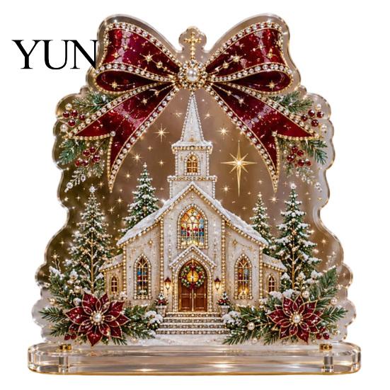 Seasonal Home Table Decorations Christmas Faux Diamond Painting Tabletop Ornaments, Beginner-Friendly DIY Acrylic Rhinestone Art Decorative