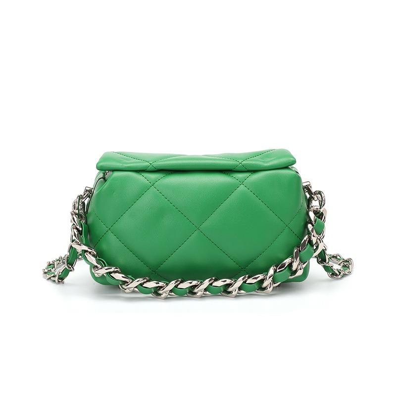 

New diamond chain bag OEM leather portable shoulder crossbody small square bag зелений