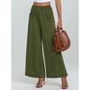 Elastic Waist, Large Pocket, Wide Leg Pants Elastic Waist with Pocket Loose Pants
