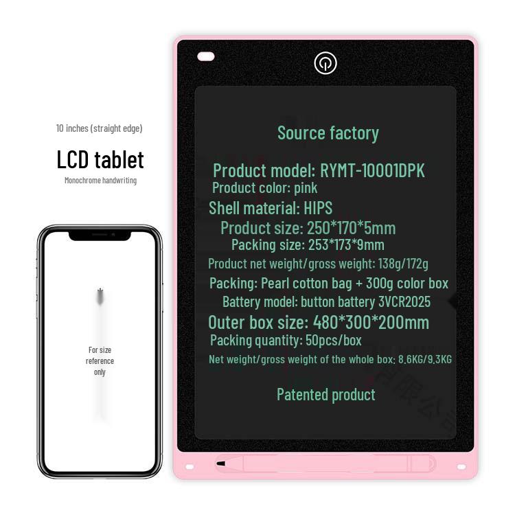LCD Writing Tablet: 8.5/10/12 Inch Electronic Drawing & Painting Board for Kids - Hand-drawn & Blackboard Style.