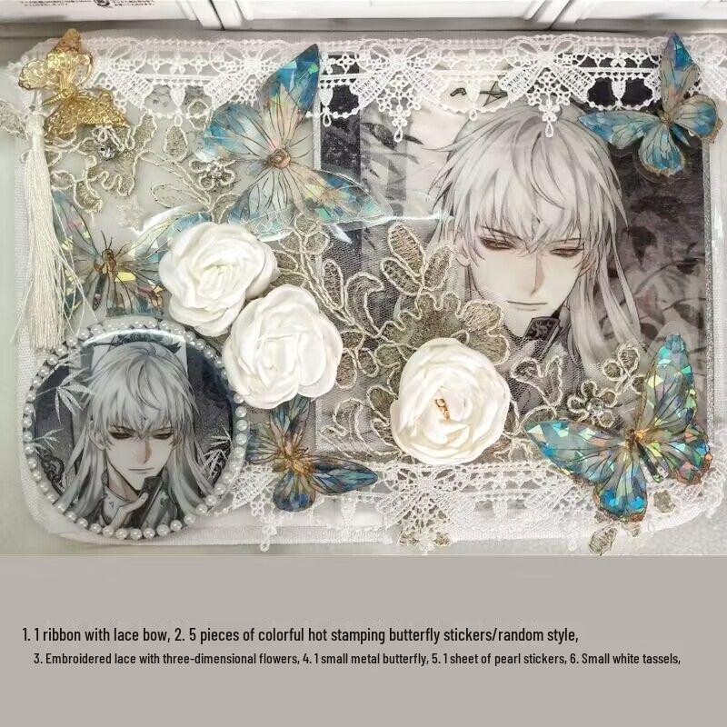 Decoration Filler Material Pack: DIY Handmade Accessories Set with Tanmei Zha Background Paper and Bag