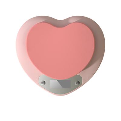 Kitchen Digital Scale with Heart Weighing Pan LCD Display High Precision Baking Food Scale USB Charging Weight Measuring Electronic Scale