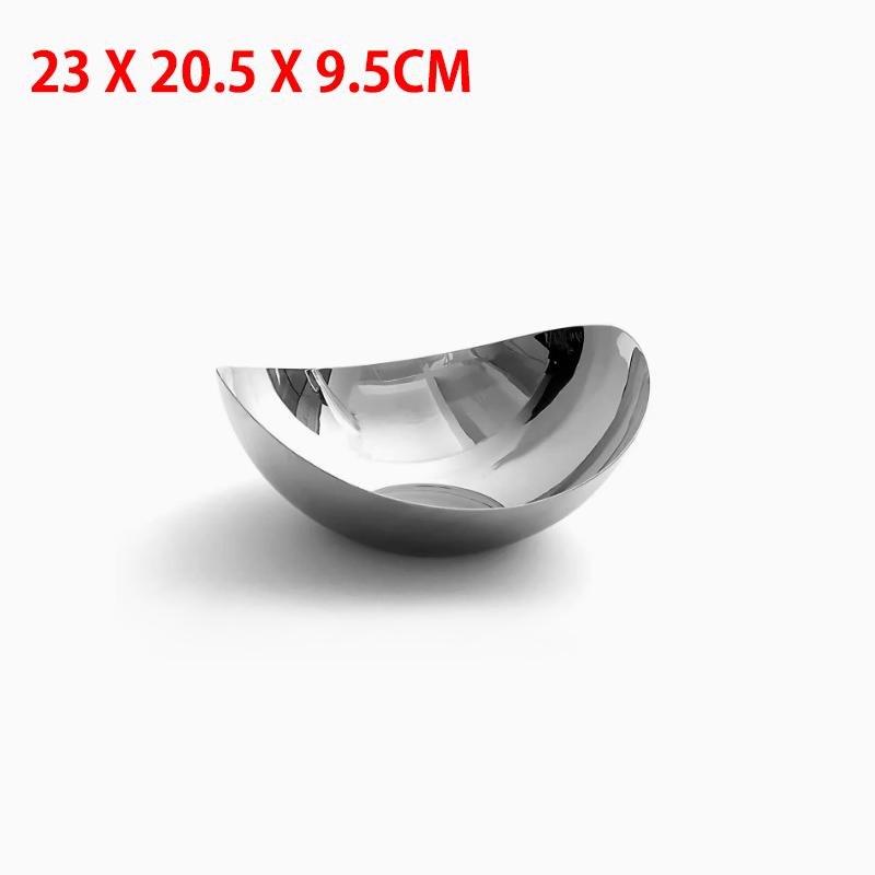 Luxury Stainless Steel Fruit Plates Nordic Home Dinner Table Decoration Dessert Serving Dishes Candy Snack Bowl Storage Tray