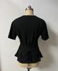 Women's Solid Color Cinched Waist Round Neck Cotton T-Shirt – Casual Short Sleeve Top (2026)