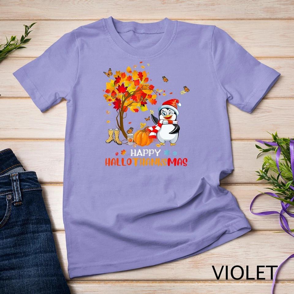 Penguin Halloween And Merry Christmas Happy Hallothanksmas Unisex T-shirt 9 M