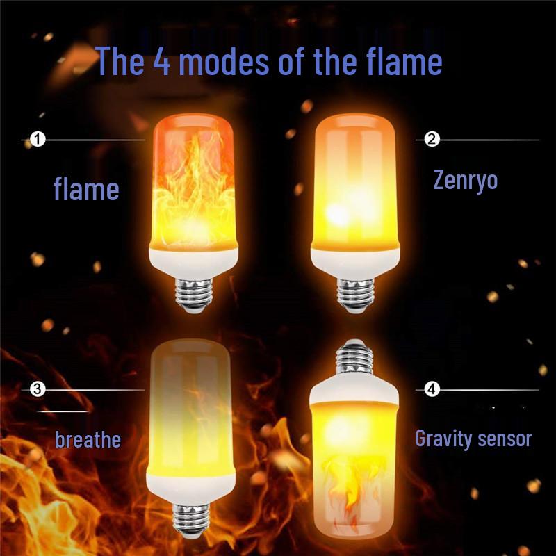 LED Flame Simulation Bulb with Gravity Sensor for Home and Bar Decor