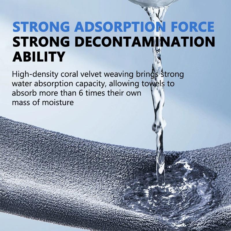 SEAMETAL 500GSM Car Wash Towel Double-sided Suede Strong Absorbent Car Cleaning Cloth