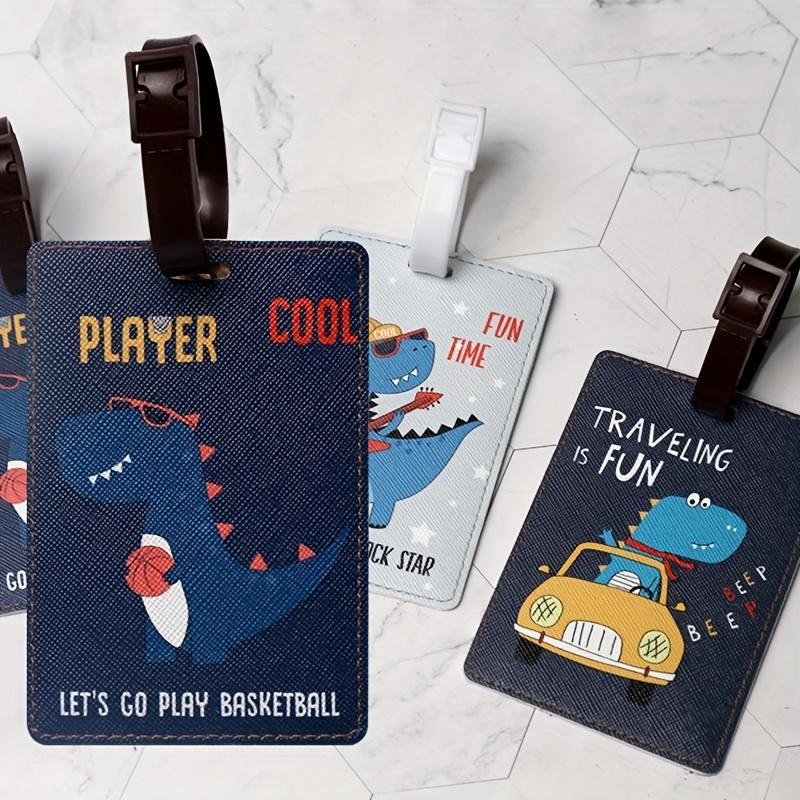 1pc Cartoon Dinosaur Luggage Tag – Cute Animal Travel Boarding Pass Holder, Luggage Check-in Tag