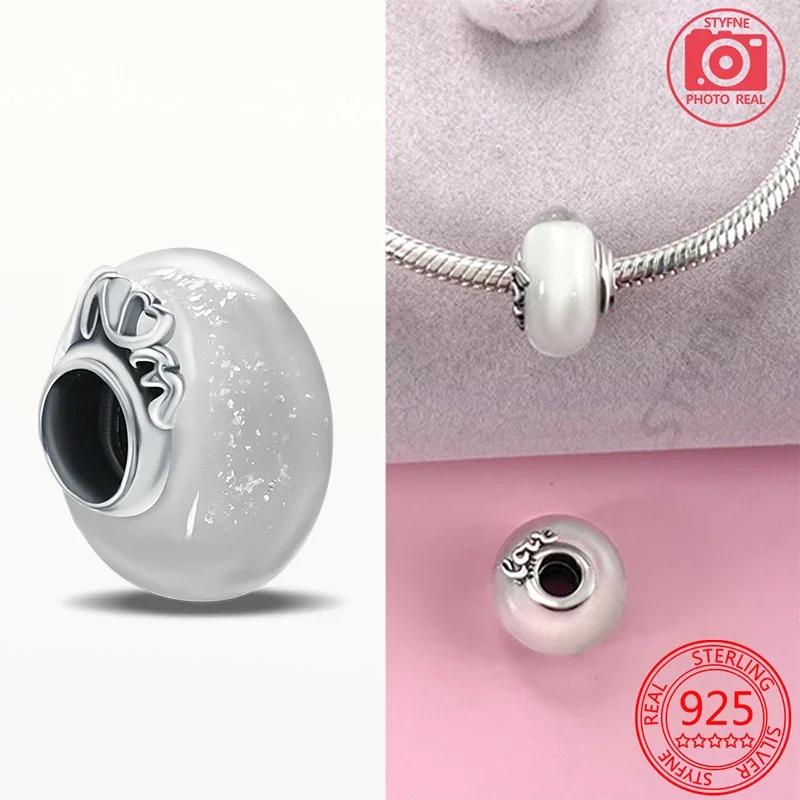 Brand New Copper Metal Colored Shiny Murano Glass Bead Components Round Charm Bead Components Compatible With Authentic Original Bracelet High
