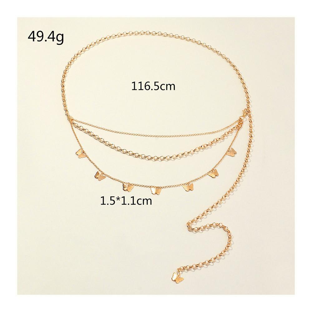 Retro Butterfly Element Multi-layer Fringed Body Chain, Personalized Versatile Geometric Waist Chain