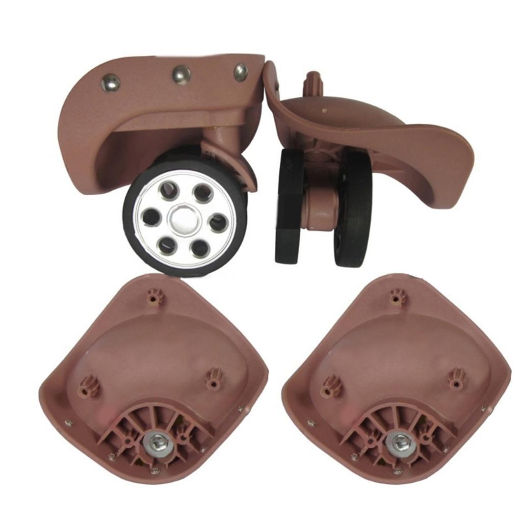 4 Stück Gummi-Trolley-Rollen Ersatz für Gepäckbox 60x12mm/55x12mm Schwerlast-Kofferrolle 360 Grad Schwenkbares Set