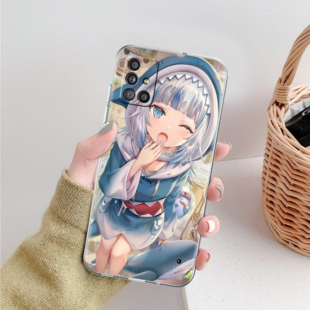 Gawr Gura Hololive Shark Anime Phone Case For Samsung Galaxy A51 A71 A21S A12 A11 A31 A41 A52 A32 5G A72 A01 A02S Clear Cover