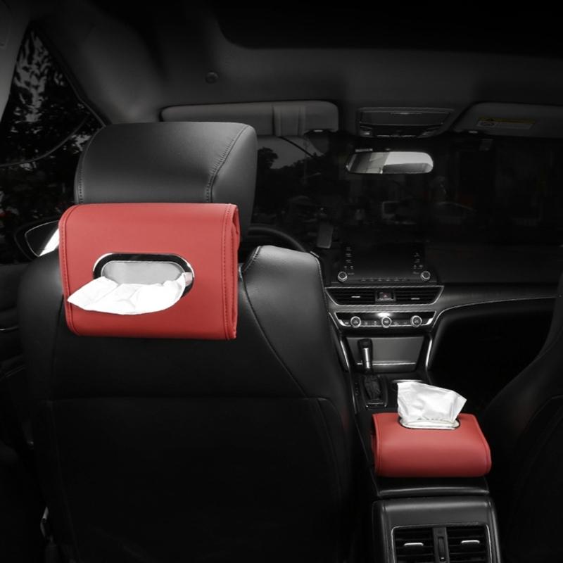 Porta Fazzoletti per Auto, Copertura Scatola Fazzoletti in Pelle PU per Sedile Posteriore Auto, Perfetto per l'Organizzazione e gli Usi Quotidiani