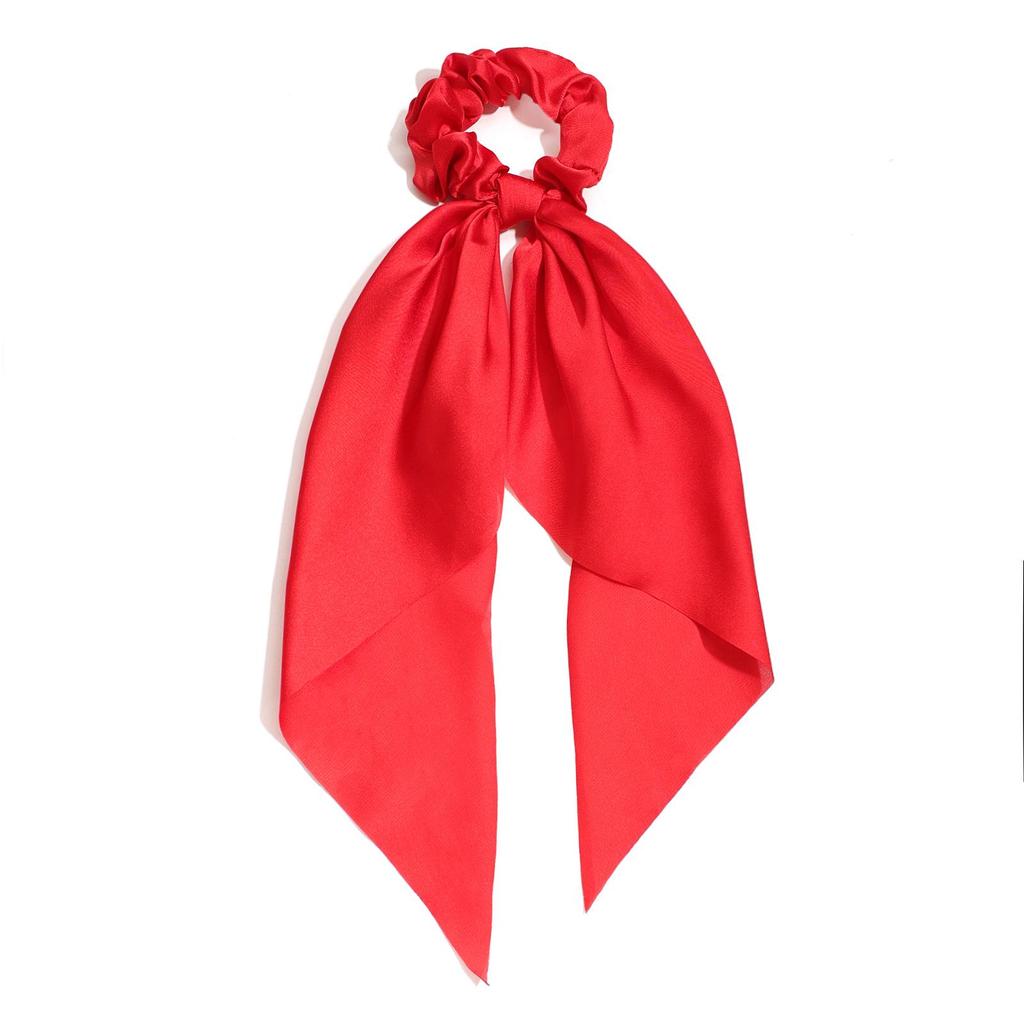 Spring Satin Knot Triangle Scarf: Solid Color Hair Accessory for Women & Girls