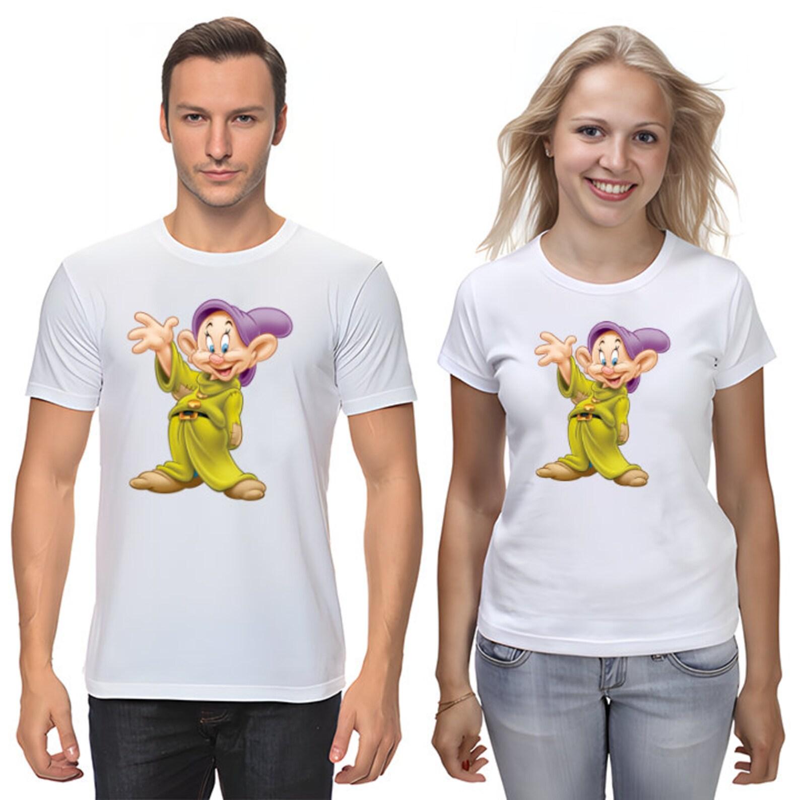 Dopey 7 Dwarfs funny Short Sleeve White-Black Men s / Women s T-Shirt K609 XL