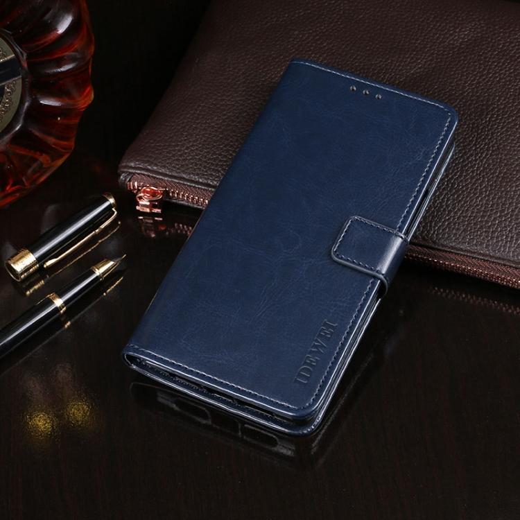 

Для Nokia 8.3 5G idewei Шкіряний чохол-книжка з текстурою Crazy Horse, горизонтальний, з підставкою та слотами для карток і гаманцем For Nokia 8.3 5G темно-синього кольору