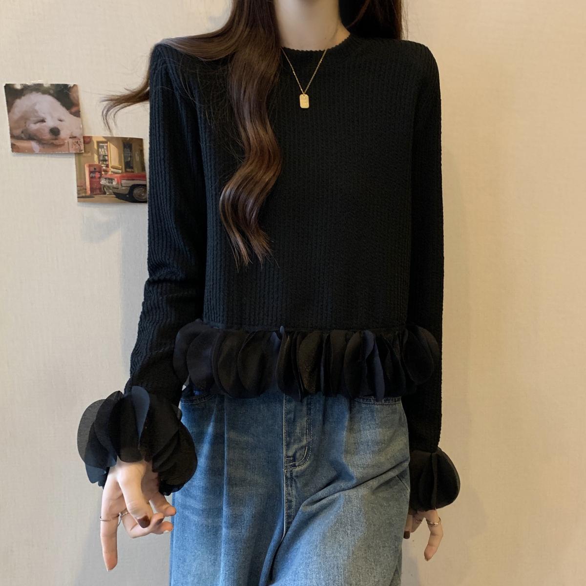 

Design sense knitted sweater women s autumn new thin foreign short sweater beautiful casual short one size fits all