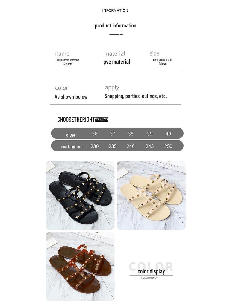 2025 Crystal Flat Slip-On Sandals: Fashionable Studded Summer Outdoor Shoes
