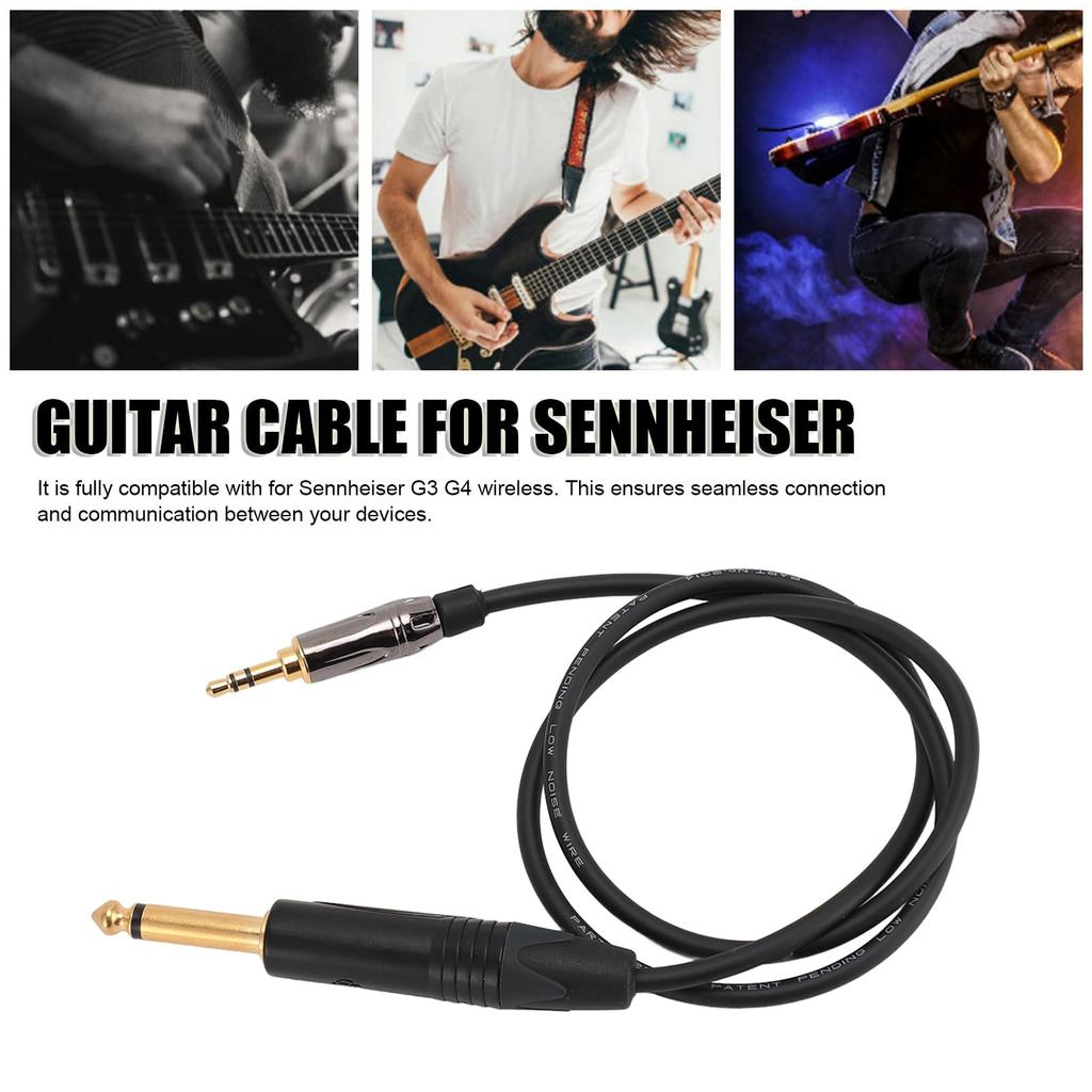 Guitar Cable, 29.53 Inch Wireless Guitar System Cord, 3.5mm to 6.35mm Jack Electric Guitar Instrument Cable for G3 G4 Transmitters, for Electric