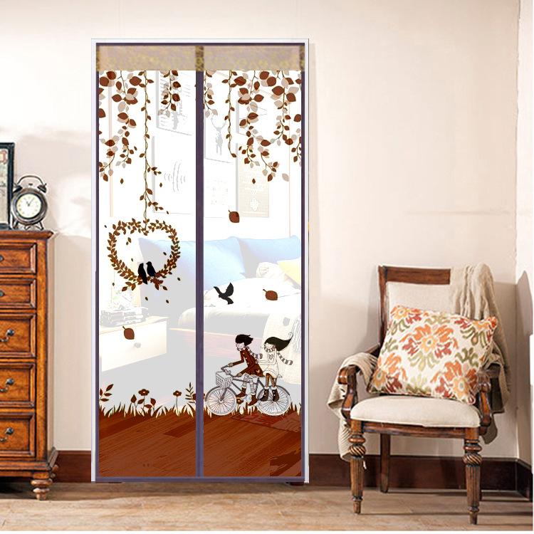 

Магнитная сетка, москитная сетка для двери, занавеска, защита кухонного окна, прочная сетка из органзы, марля с приклеиванием ниток 100*210