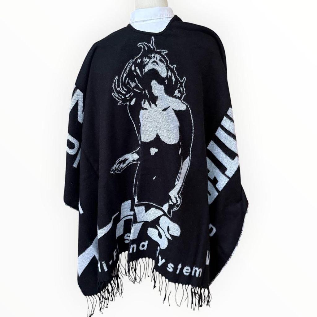 Used [525] HYSTERIC GLAMOUR Poncho Stole HYS Girl Black Large