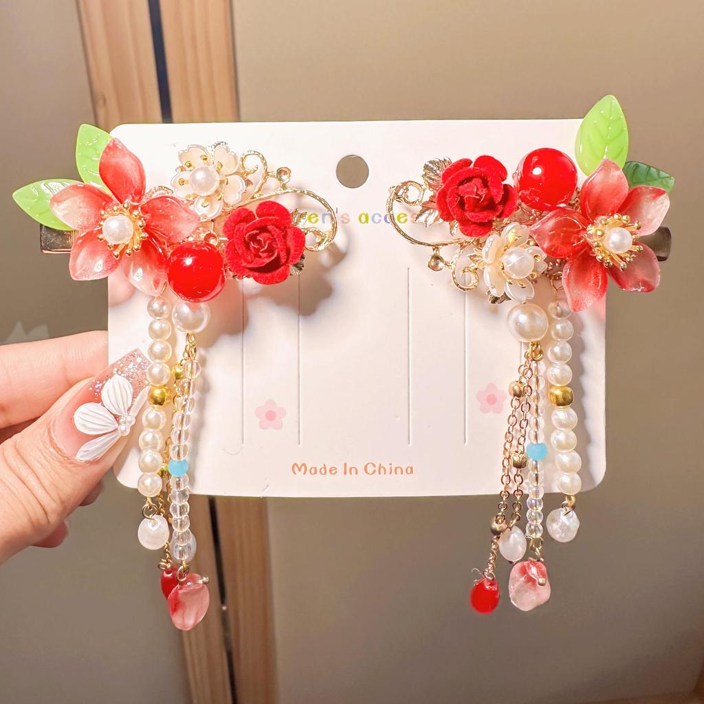 Kids' Classic Hanfu Hair Clip: Fairy Bow Tassel Hairpin for Girls