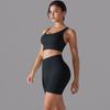 Nessaj Women Black Corss Bra Sport Set Beauty Back Bra Short Pants Gym Yoga Sportswear 2 Piece Workout Sets