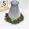 2pcs Exquisite Christmas Wreath Pendant Artificial Hanging Ornament Grid Bow Wreath  Balcony