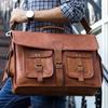 Laptop Bag Leather Genuine Messenger Briefcase Shoulder Men Vintage Satchel Men