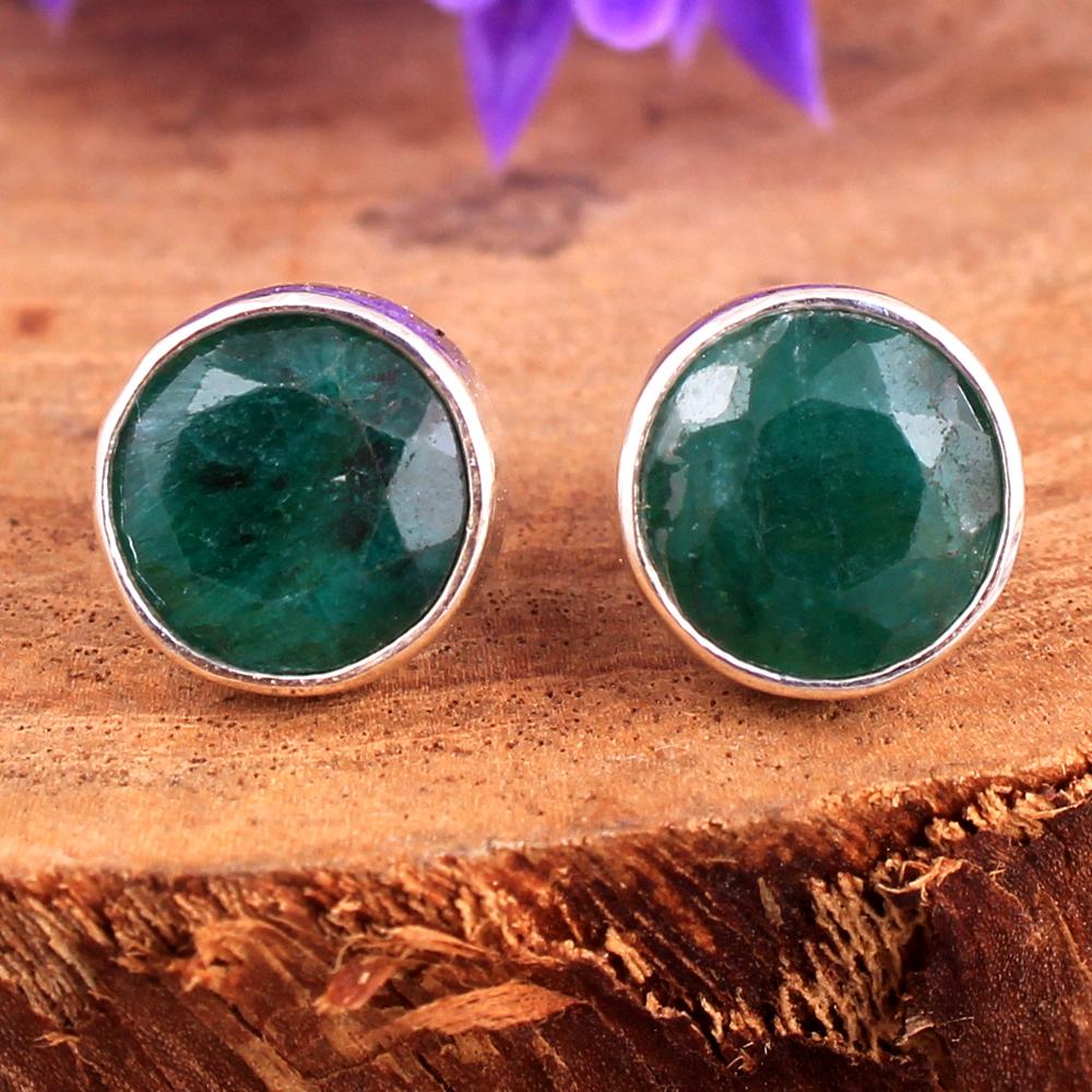 

Срібні сережки-пусети з містичним топазом, Срібні прикраси-шарми, Жіночі прикраси, Ювелірні вироби ручної роботи зі срібла 925 проби зелений