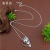 New matte hollow geometric love long pendant women's simple and advanced sense diamond-encrusted heart-shaped versatile necklace