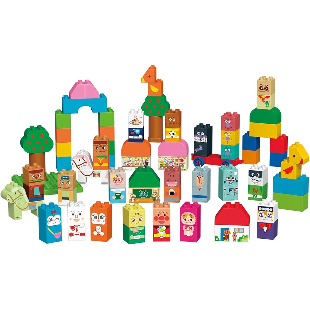 BANDAI Blocklabo Anpanman Building Block Set for Ages 1.5 and Up with Multiple Blocks