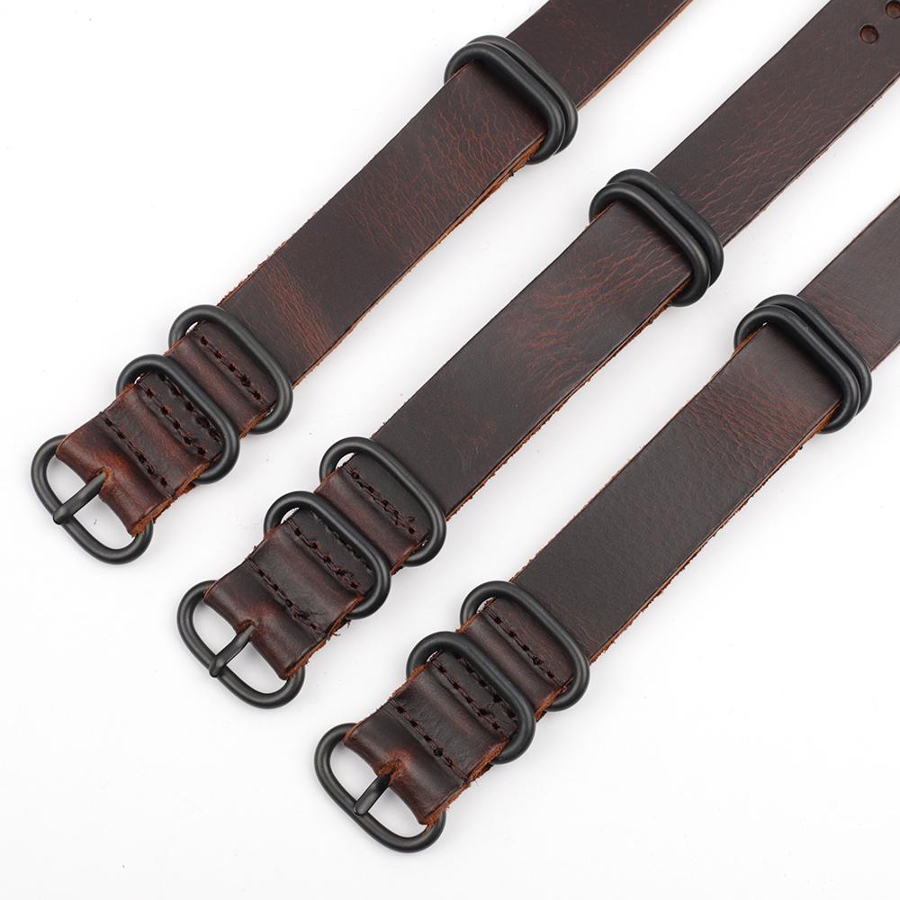 Vintage Leder Langes Uhrenarmband 18mm 20mm 22mm Rindslederband Burst Crack Muster für Männer Frauen Armbänder Uhrenzubehör