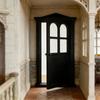 Retro Style 1/12 Scale Dollhouses Bathroom Classical Door Bathroom For DIY Room Decorations