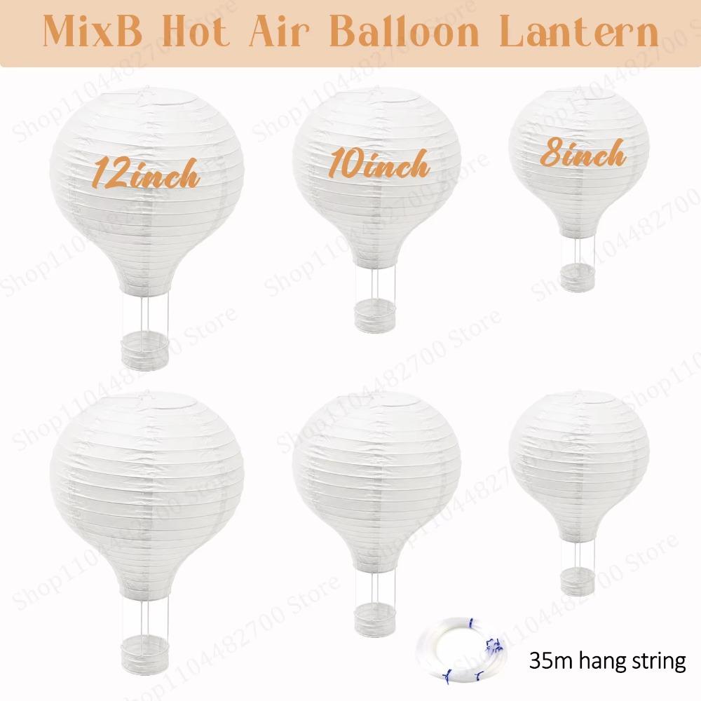 6-48Pcs Hanging Hot Air Balloon Paper Lanterns DIY Party Decorations 8-16inch White Paper Lantern for Wedding Baby Shower Party